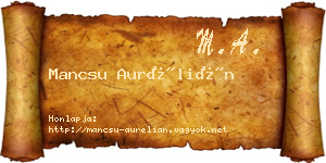 Mancsu Aurélián névjegykártya